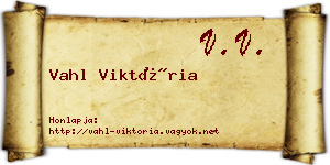 Vahl Viktória névjegykártya